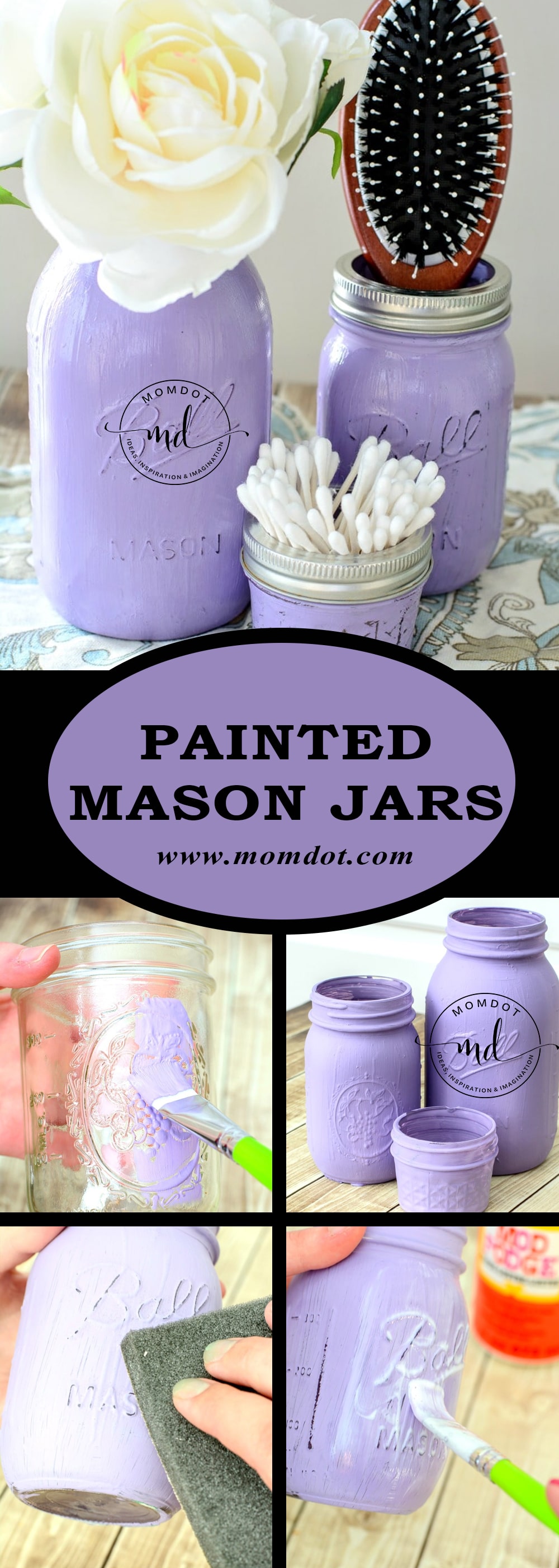 DIY Painted Mason Jars Tutorial Momdot