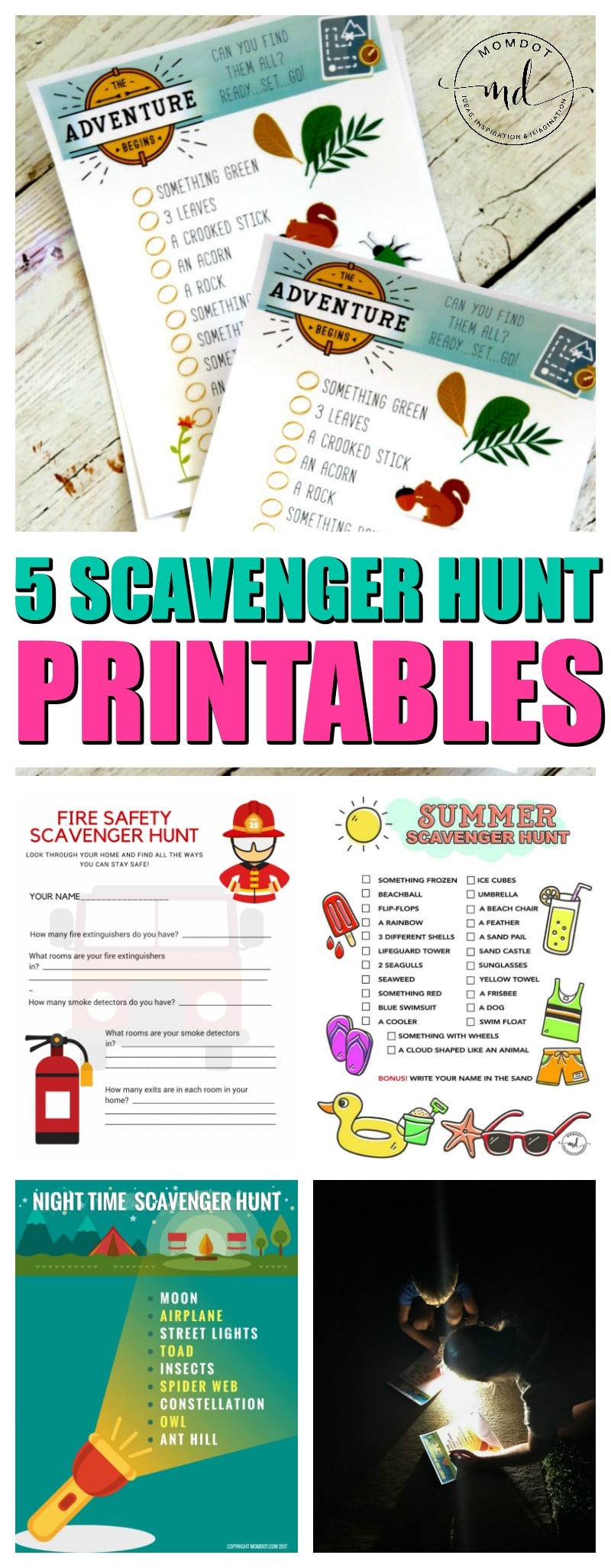 5 Scavenger Hunt Ideas for Kids with Free Printable Sheets