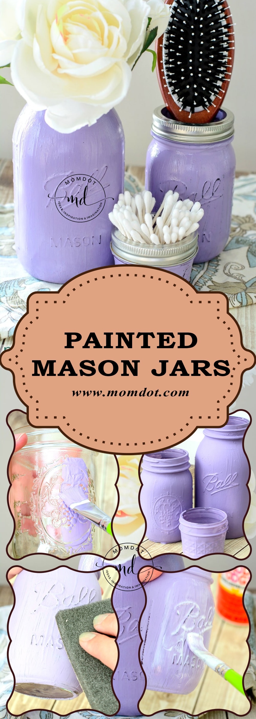 DIY Painted Mason Jars Tutorial Momdot Com   PaintedMasonJArs3 