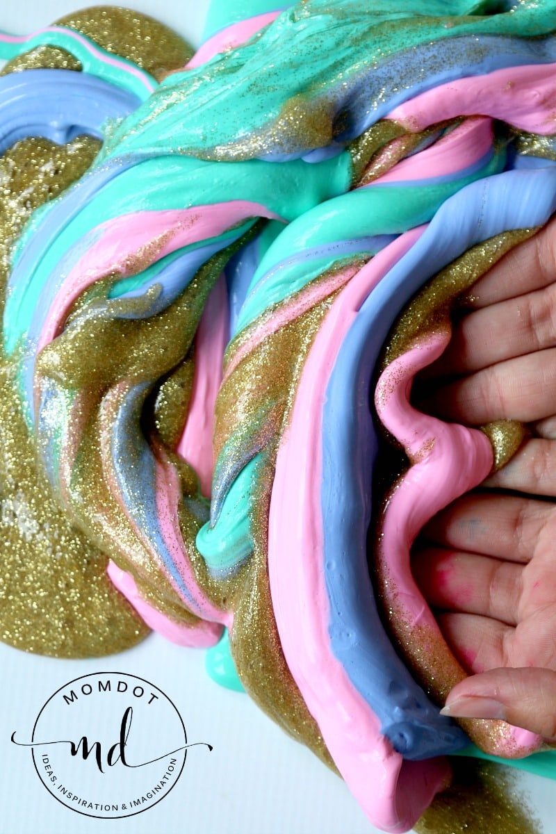 Mermaid Fluffy Slime Easy Recipe with Liquid Starch 