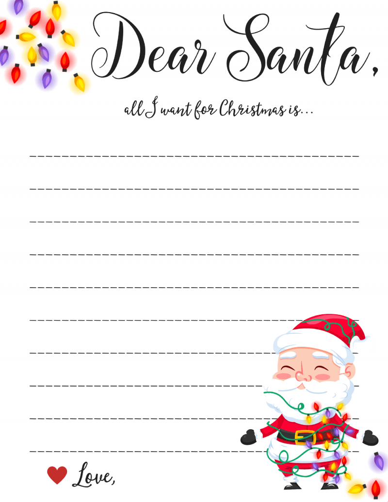 Dear Santa Letter Template Free Printable